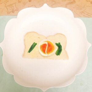 チーズトーストアレンジ ゆで卵&菜の花